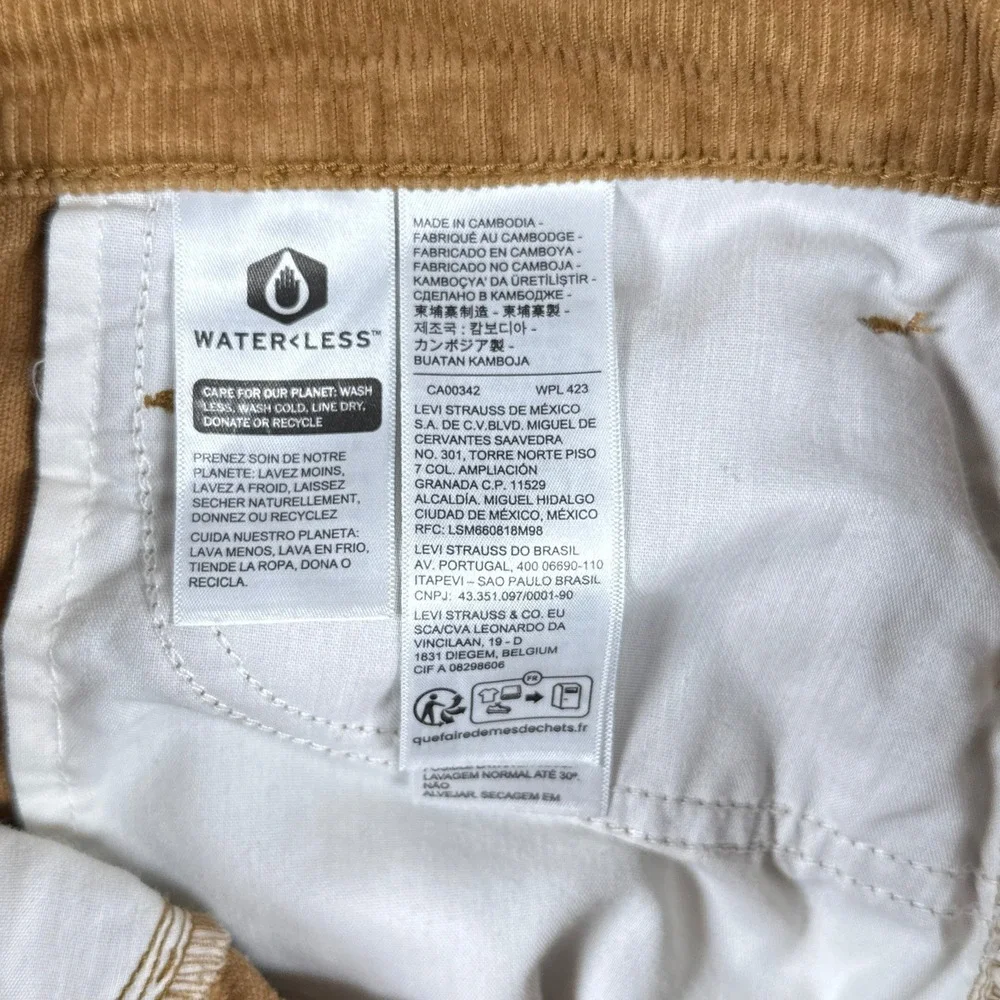 Levis Pants Womens 24 Brown 94 Baggy Corduroy High Rise Straight Leg Cords - Picture 10 of 11